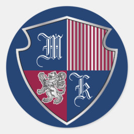 Adesivo Redondo Casaco de Braços Monograma Blindagem de Lion Silve