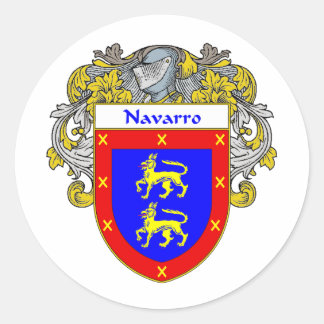 Adesivo Redondo Casaco de Braços Navarro (Mantled)