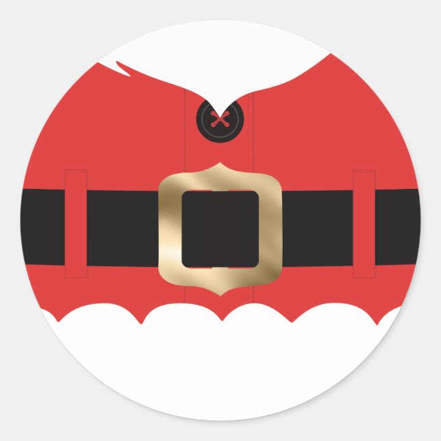 Adesivo Redondo Casaco de Papai noel Vermelho (Frente)