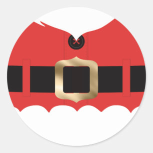 Adesivo Redondo Casaco de Papai noel Vermelho