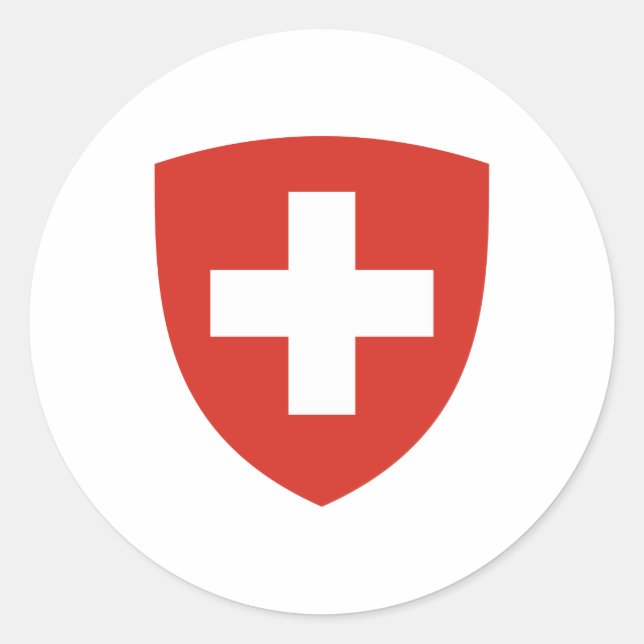 Adesivo Redondo Casaco do escudo suíço (Frente)