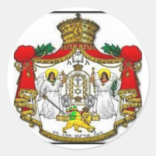 Adesivo Redondo Casaco imperial etíope de autocolantes de armas