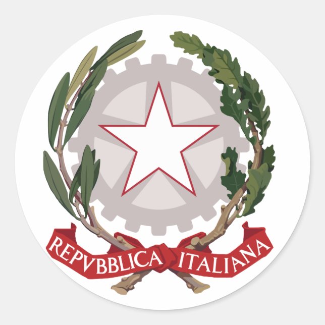Adesivo Redondo Casaco Oficial Italiano De Armamento Heraldry (Frente)