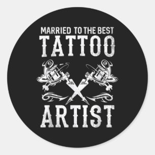 Adesivo Redondo Casado Com A Esposa Ou Marido Da Melhor Tatuagem