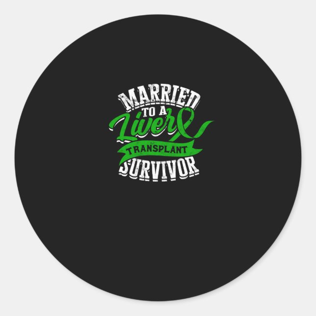Adesivo Redondo Casado com sobrevivente de transplante de fígado - (Frente)