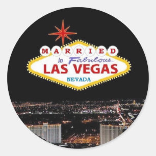 Adesivo Redondo CASADO Em Fabulosa Las Vegas, Nevada Sticker