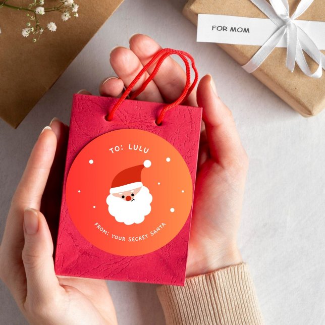 Adesivo Redondo Casado Natal - Claus Claus Classker Round Sticker (From Santa Claus Classic Round Sticker)