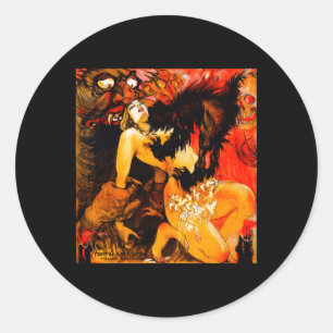 Adesivo Redondo Casado Pelo Filme de Terror do Monstro de Hallowee