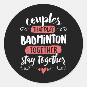 Adesivo Redondo Casais Badminton Gift - Fiquem Juntos!