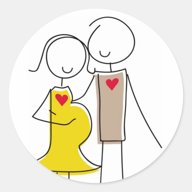 Adesivo Redondo Casais de anéis esperados (Frente)