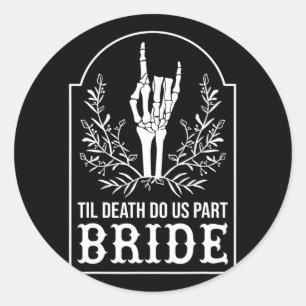 Adesivo Redondo Casais de Mão do Esqueleto do Noivo Correspondendo