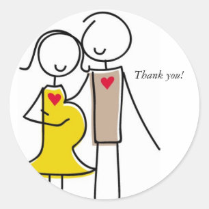 Adesivo Redondo Casais Esperados, Neutrais para o sexo
