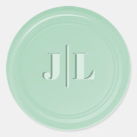 Casais Monograma Inicial Faux Wax Seal Design