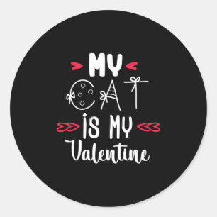Adesivo Redondo Casal Art Meu Gato É Meu Namorados