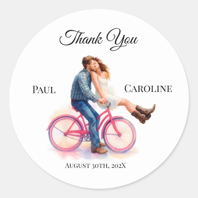 Adesivo Redondo Casal Artístico Casual Romântico Moderno (Frente)