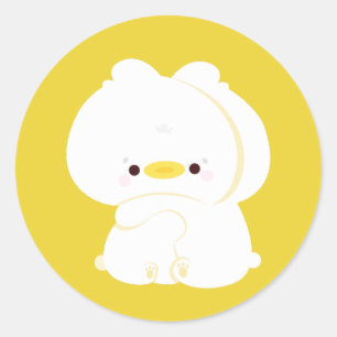 Adesivo Redondo Casal Cute Duck