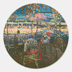 Adesivo Redondo Casal de Abstrato de Kandinski