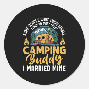 Adesivo Redondo Casal de Camping Divertido Amantes de Camping Parc