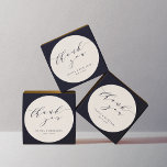 Adesivo Redondo Casal de Casamento de Ivory Cream Minimalista Obri<br><div class="desc">Casal de Casamento Minimalista Personalizado Obrigado Coluna Clássica Redonda em Ivory Cream</div>