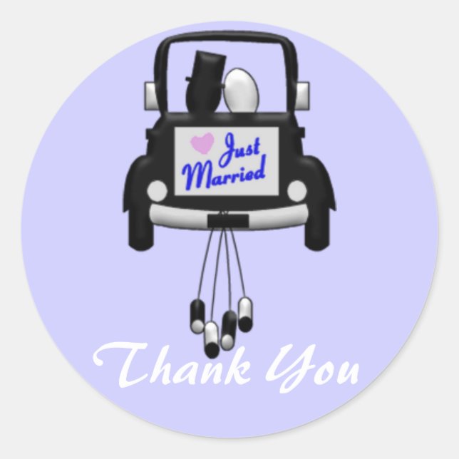 Adesivo Redondo Casal de Casamento de recens casados em Autocolant (Frente)