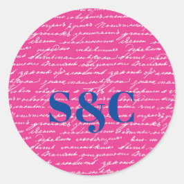 Adesivo Redondo Casal de escrita manual INICIAL Casal Diversão de 