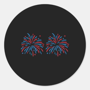 Adesivo Redondo Casal de Fogos de Artifício Engraçado dos EUA Apen