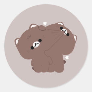 Adesivo Redondo Casal de Gato Birmanês