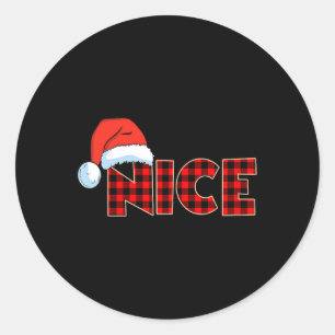 Adesivo Redondo Casal De Natal Búfalo Ou Bela Xadrez Vermelha