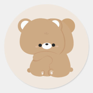Adesivo Redondo Casal de Urso Castanho