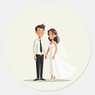 Adesivo Redondo Casal Feliz Vows Sticker