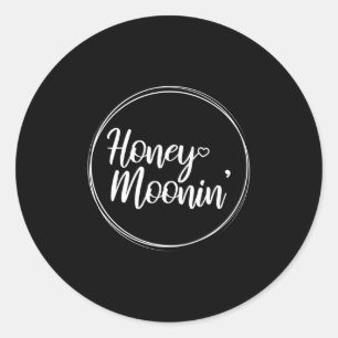 Adesivo Redondo Casal Honeyluin Casamento Honeymoonin Brides Groom