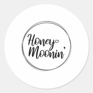 Adesivo Redondo Casal Honeyluin Casamento Honeymoonin Brides Groom