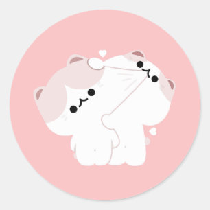 Adesivo Redondo Casal Manx Cat