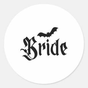 Adesivo Redondo Casal Matchi de Noiva de Casamento de Halloween