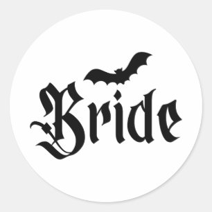 Adesivo Redondo Casal Matchi de Noiva de Casamento de Halloween