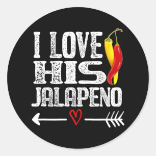Adesivo Redondo Casal Mexicano Cinco de Mayo Eu Amo Seu Jalapeno