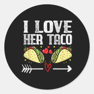 Adesivo Redondo Casal Mexicano Cinco De Mayo Eu Amo Seu Taco