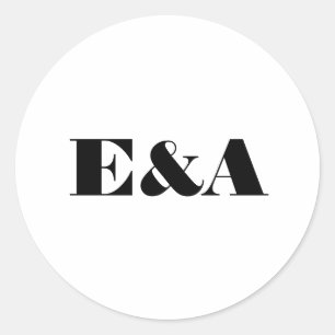 Adesivo Redondo Casal Moderno Monograma Iniciais Casamento