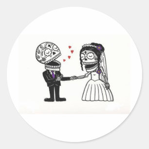 Adesivo Redondo Casal nupcial do crânio