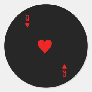 Adesivo Redondo Casal Romântico Beija Rainha De Copas Ker Jogando
