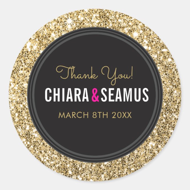 Adesivo Redondo Casal SEAL  negro de brilho luxo moderno (Frente)