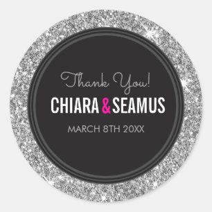 Adesivo Redondo CASAL SEAL  preto-de-prata moderno