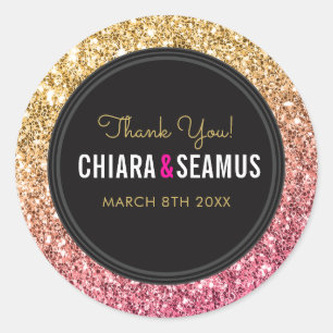 Adesivo Redondo CASAL SEAL  preto-de-relva-de-ouro rosa moderno