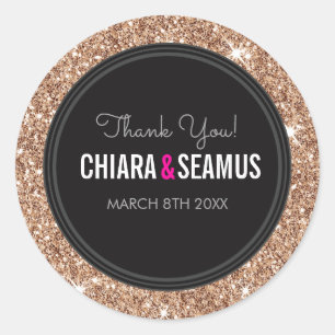 Adesivo Redondo CASAL SEAL rosa de ouro preto