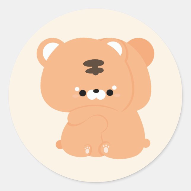 Adesivo Redondo Casal Tigre Cute (Frente)