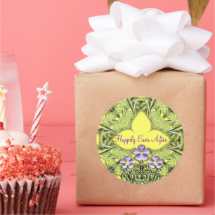 Adesivo Redondo Casamento Amor Feliz Nunca Depois