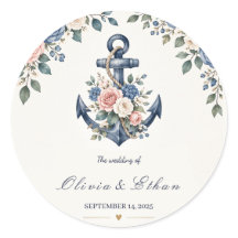 Casamento Aquarela Floral Âncora Náutica