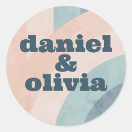 Adesivo Redondo Casamento Arco-Íris dos anos 70