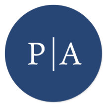 Casamento Azul com Marinho Simples Monograma