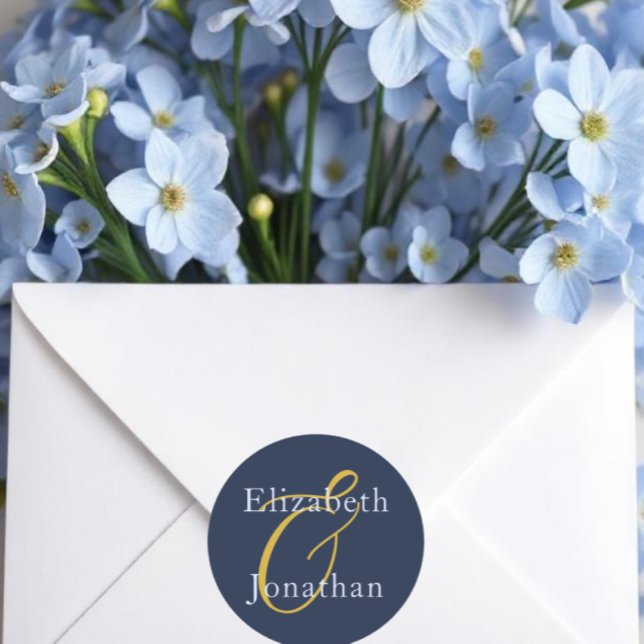 Adesivo Redondo Casamento Azul Opulente (Criador carregado)